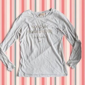 Hollister White Long Sleeve SoCal Logo Tee